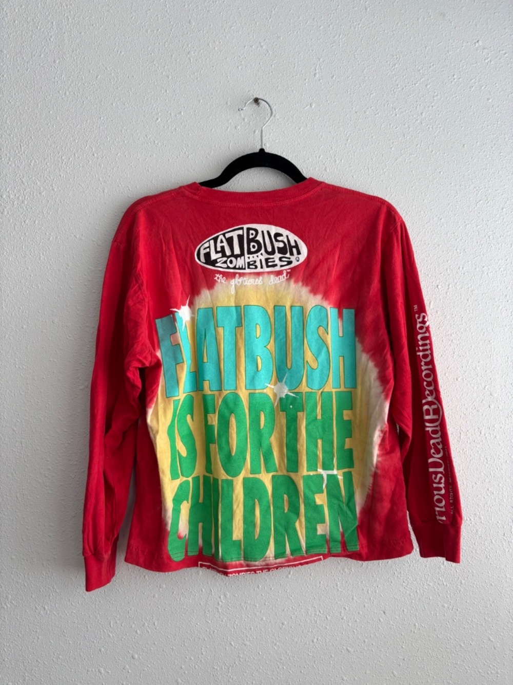 Flatbush Zombies "For the Children" (Acid) long-sleeve Red tee (Cropped)